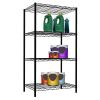 4 Tier Steel Wire Shelf Freestanding, Black