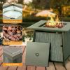 Gas FirePit Table 28 Inch Propane Fire Pit Table 50,000 BTU with Free Lava Rock and Tabletop Lid, Gas FirePit