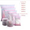 7pc Laundry Bag Set Pink Zipper Mesh Laundry Bag