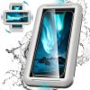 Shower Phone Holder Waterproof Case; Anti-Fog HD Touchscreen Wall Shower Phone Mount For Bathroom Mirror Bathtub Kitchen Fits Cell Phones Under 7.3 In