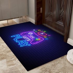 1pc Neon Video Game Floor Mat; Large Game Area Rug; Gamer Carpet; Game Printed Living Room Mat Bedroom Mat (Color: Neon Video Game Floor Mat, size: 19.7"x31.5")