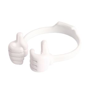 Thumbs Up Mobile Cell Phone Holder; Adjustable Silicone Tablet Stand; Movie Watching Lazy Bed Desktop Mount Stand Adjustable Flexible Hard Plastic; Fu (Color: White)