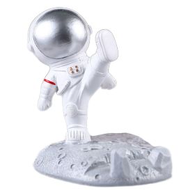 Creative Astronaut Phone Holder Spaceman Cell Phone Stand Cute Funny Smartphone Holder Bracket For Desk Home Office (Color: 001B Silver)