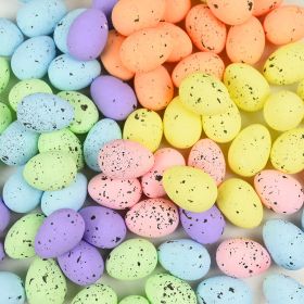 20pcs Foam Easter Eggs; Happy Easter Decorations; Painted Bird Pigeon Eggs; DIY Craft; Kids Gift; Home Decor; Easter Party Supplies (Color: Mix, size: 3x4cm/1.2x1.6in)