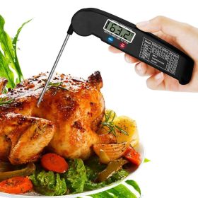 Digital Cooking Meat Thermometer Instant Read Food Steak Oven Smoker BBQ Grill Meat Thermometer Barbecue Accessories For Oven Grill BBQ Smoker Rotisse (Color: Black)