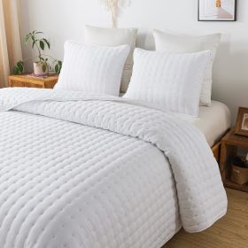 Quilt Bedding Sets with Pillow Shams, Deep Lightweight Bedspread Coverlet, Quilted Blanket Thin Comforter Bed Cover, 3 Pieces, (Color: White, size: Queen)