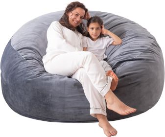 WhatsBedding 3 ft Bean Bag Chairs for Adults/Teens with Filling, Medium Bean Bag Sofa with Memory Foam, Furniture Bag with Soft (Color: Fog Grey 3 Foot)