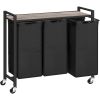 Laundry Sorter 3 Section, Laundry Hamper with Wheels 3 × 11.5 Gal (43.5L), Rolling Laundry Basket Pull-Out and Removable Oxford