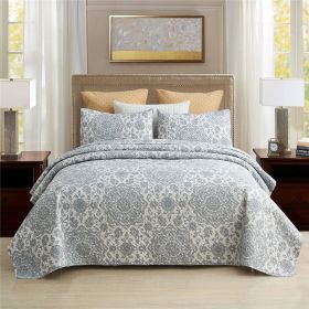 3-Piece Quilt Set with 2 Pillow Shams- Boho Reversible Soft and Lightweight Quilt Bedding Bedspread Coverlet Set (Color: Mandala, size: King)