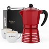 RAINBEAN Moka Pot 6 Cup Set, 11 oz / 300ml Stovetop Espresso Maker, Italian Cuban Greca Coffee