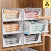 4/8/12/16 Pack Stackable Closet Storage Basket, Multifunctional & Foldable Closet Organizer for Bathroom Kitchen Laundry Room Wardrobe Storage