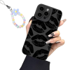 Black Cute Lips Case Design for Summer Gifts, Soft TPU Slim Profile, Anti-Slip Shockproof Protective Phone Cover for iPhone 15 Pro/15 Pro Max