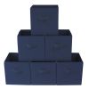 Collapsible Cube Fabric Storage Bins (10.5" x 10.5"), 6 Pack