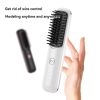 Cordless Hair Straightener Brush, Portable Straightening Brush for Women, Negative Ion Hot Comb Hair Straightener, USB Rechargeable