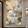 Hand Painted Oil Paintings Hand Painted High quality Flowers Contemporary Modern Rolled Canvas Living Room Hallway Luxurious Decorative Painting