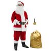 ABALAGU Men&#39;s Deluxe Santa Suit 11pc. Christmas Velvet Adult Santa Claus Costume