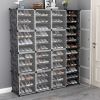 Clear Door DIY Shoe Rack Storage Multi-Cube Organizer Cabinet Stackable Closet Shoe Shelf Large capacity 60-96 pair