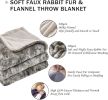 Krifey Faux Fur Throw Blanket, Super Soft Cozy Blanket, Luxury Fluffy Blanket Warm Plush Bed Throw Marbled Gray