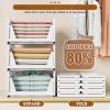 4/8/12/16 Pack Stackable Closet Storage Basket, Multifunctional & Foldable Closet Organizer for Bathroom Kitchen Laundry Room Wardrobe Storage